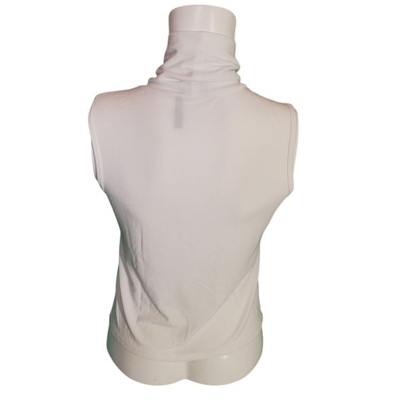 Theory Wendel White Sleeveless Turtleneck Top in Jersey Rib Knit Viscose
Sz L - Picture 9 of 11